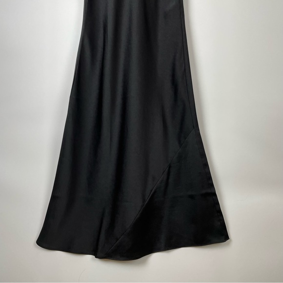 Knix Black Satin Slip Dress Midi Sleeveless V Neck - Picture 6 of 9
